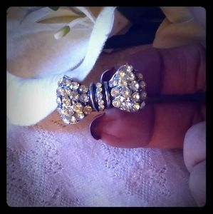 Vintage Rhinestone Bow Ring